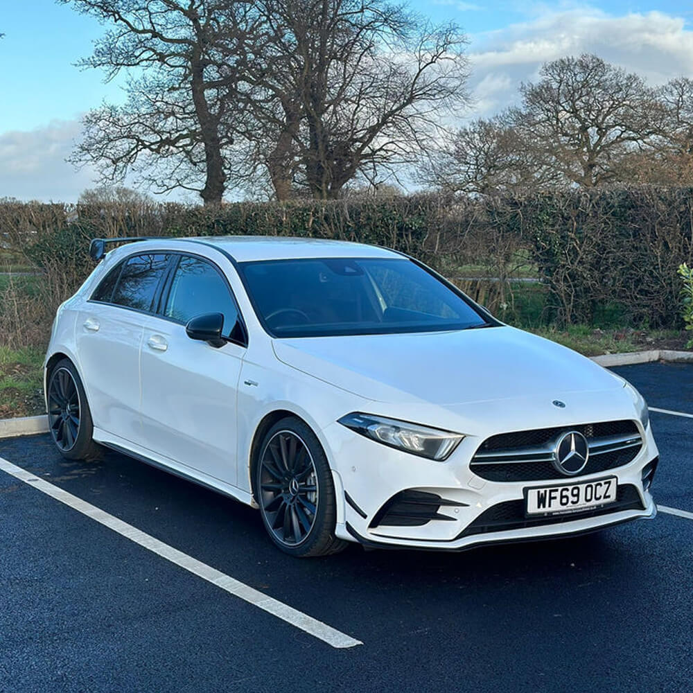 Mercedes A-Class vehicle finance UK – white hatchback